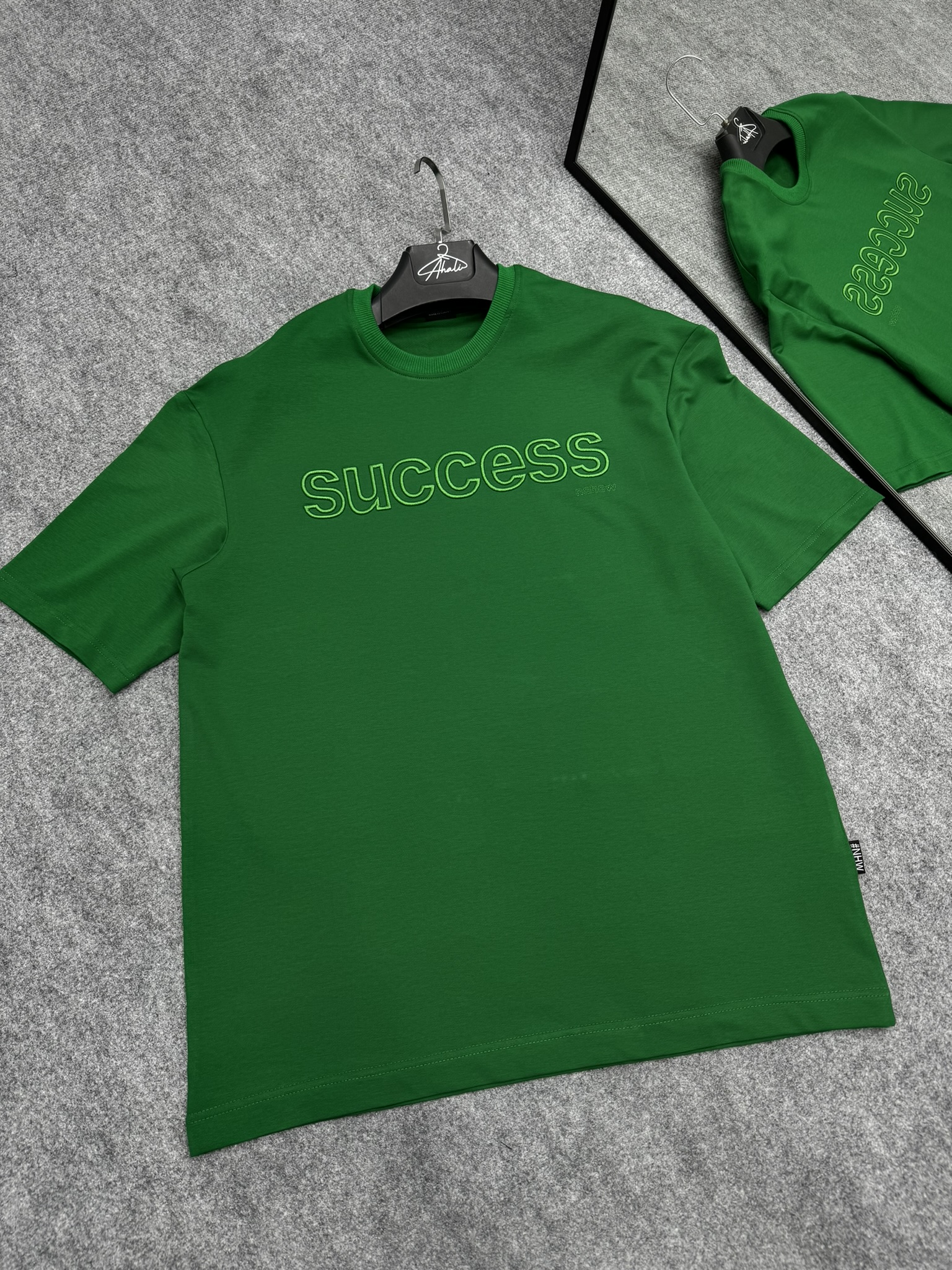 Yeşil Success Baskılı Oversize Tshirt