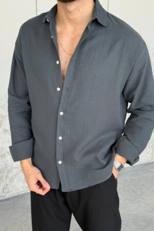 Müslin Kumaş Gömlek - Füme